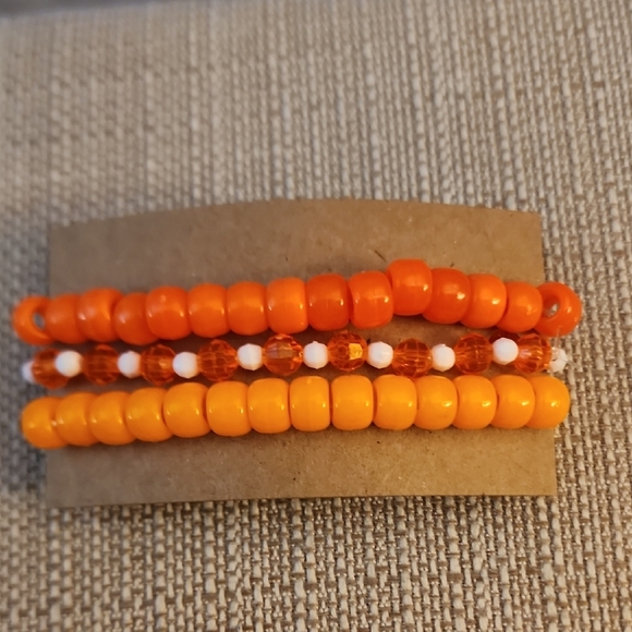 Orange Beaded Bracelet Set - Picture 1 of 3